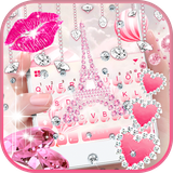 com.ikeyboard.theme.pink_rose_diamond_paris_eiffel_tower