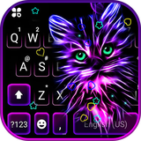 com.ikeyboard.theme.purple.neon.cat